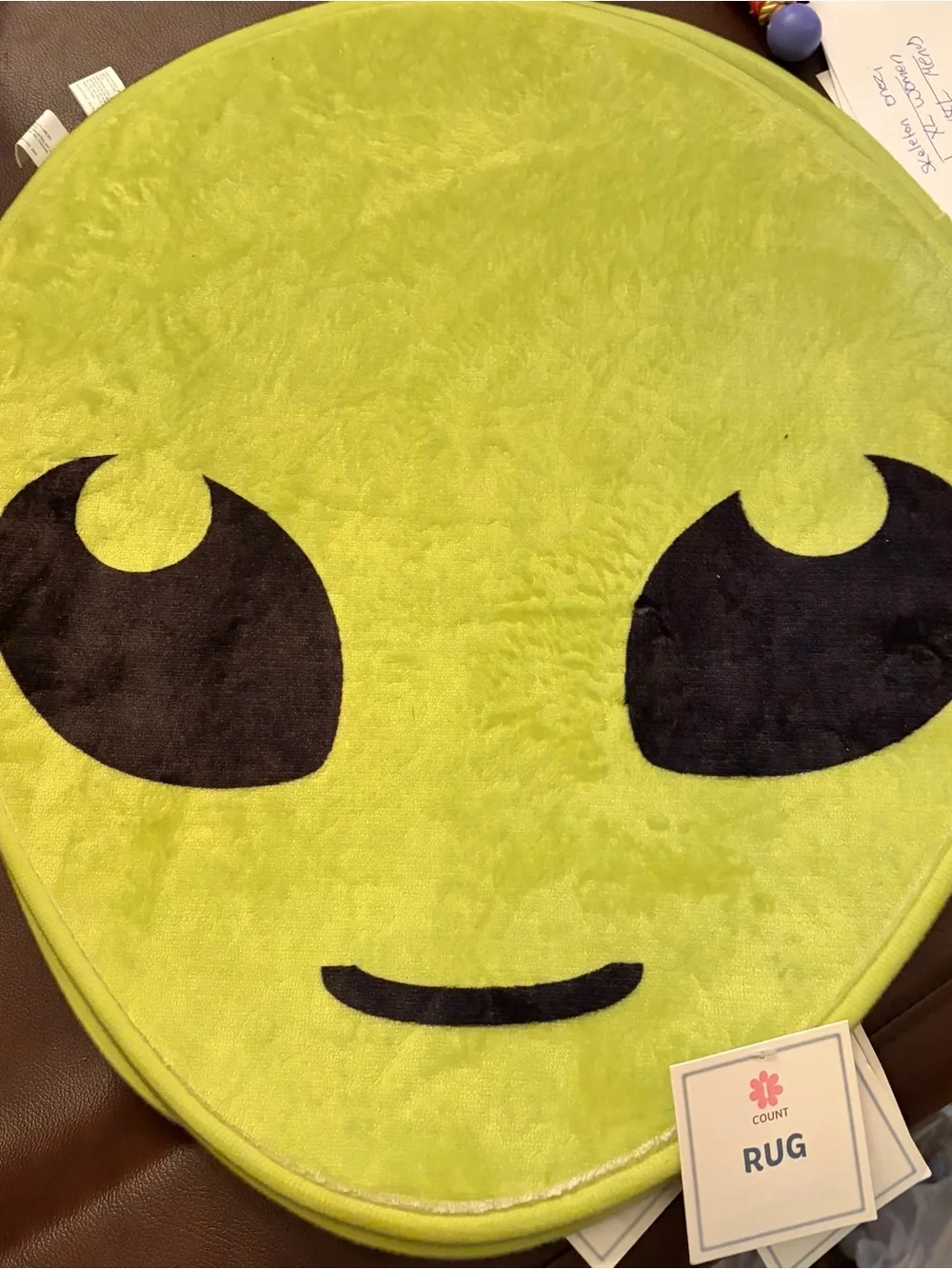 3 for $15 Green Smiley Face Round alien Halloween Rug